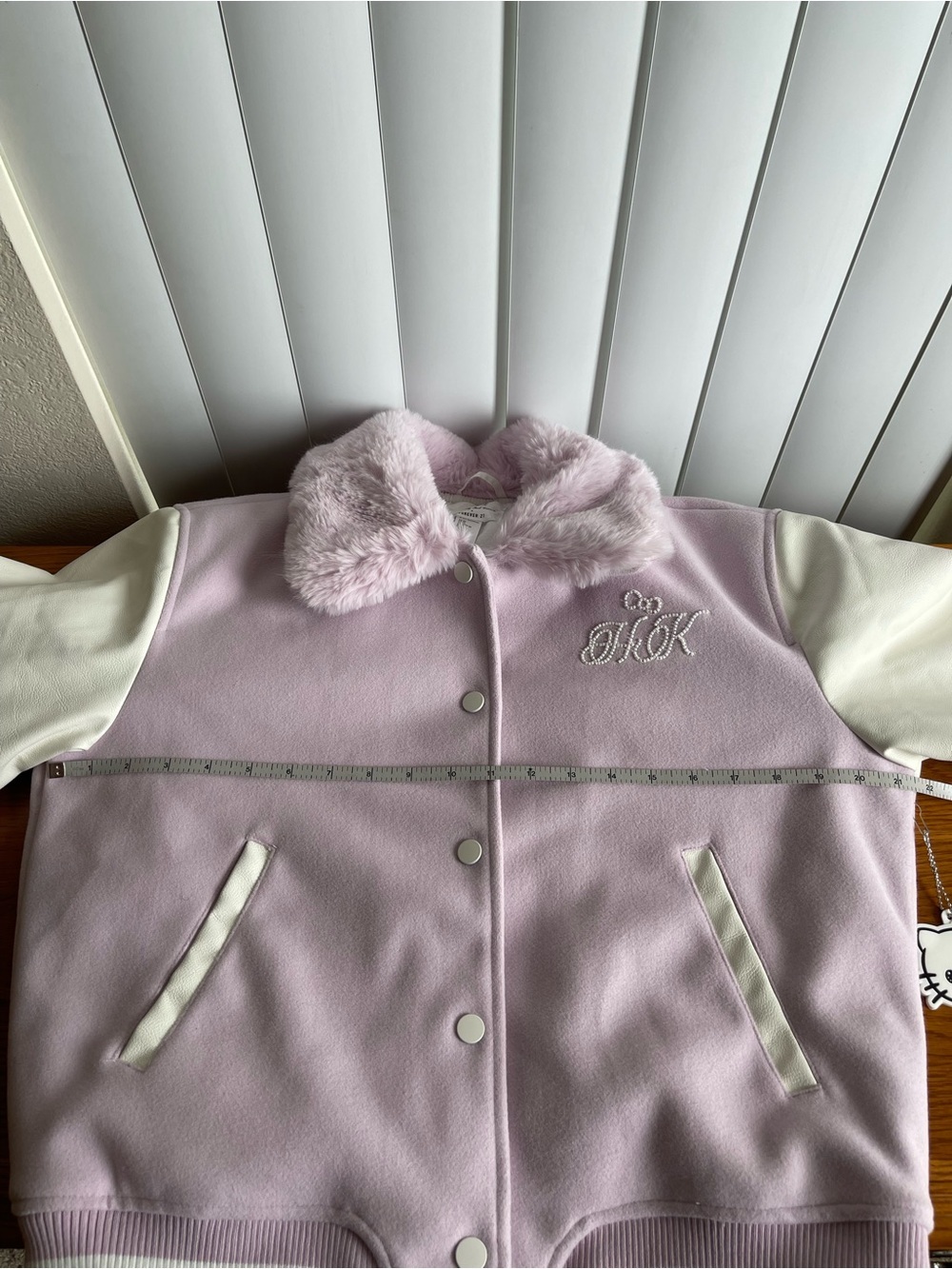 Hello Kitty And Friends x Forever 21 Lavender Varsity Bomber Jacket Size XS - Picture 10 of 16